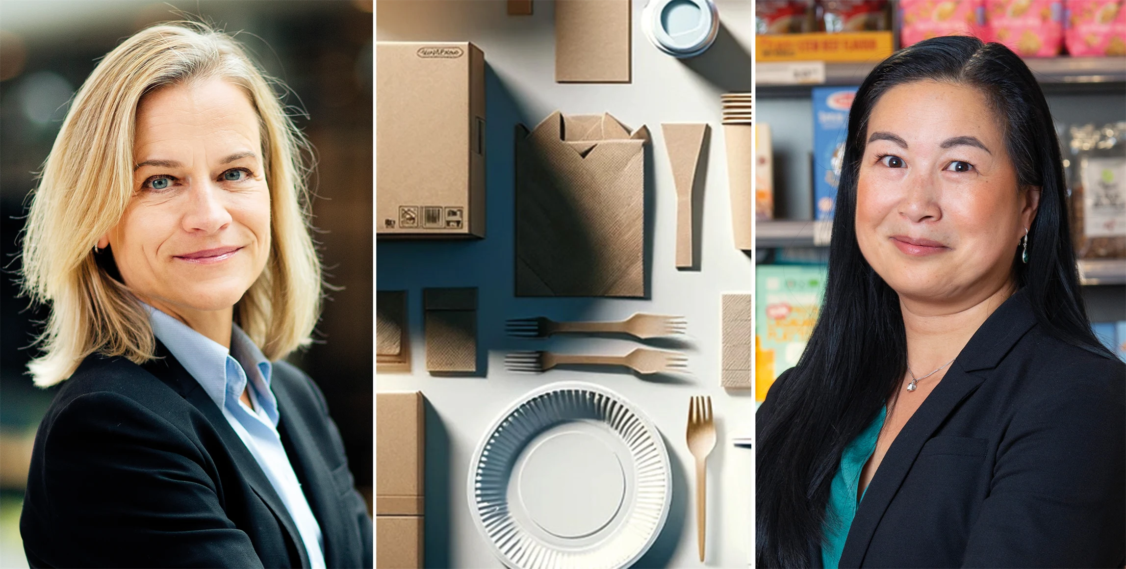 Eva Glückman, vd på Grafiska Företagen, och Kai-Yee Thim, ansvarig för produkt- och produktsäkerhetsfrågor på Skogsindustrierna.